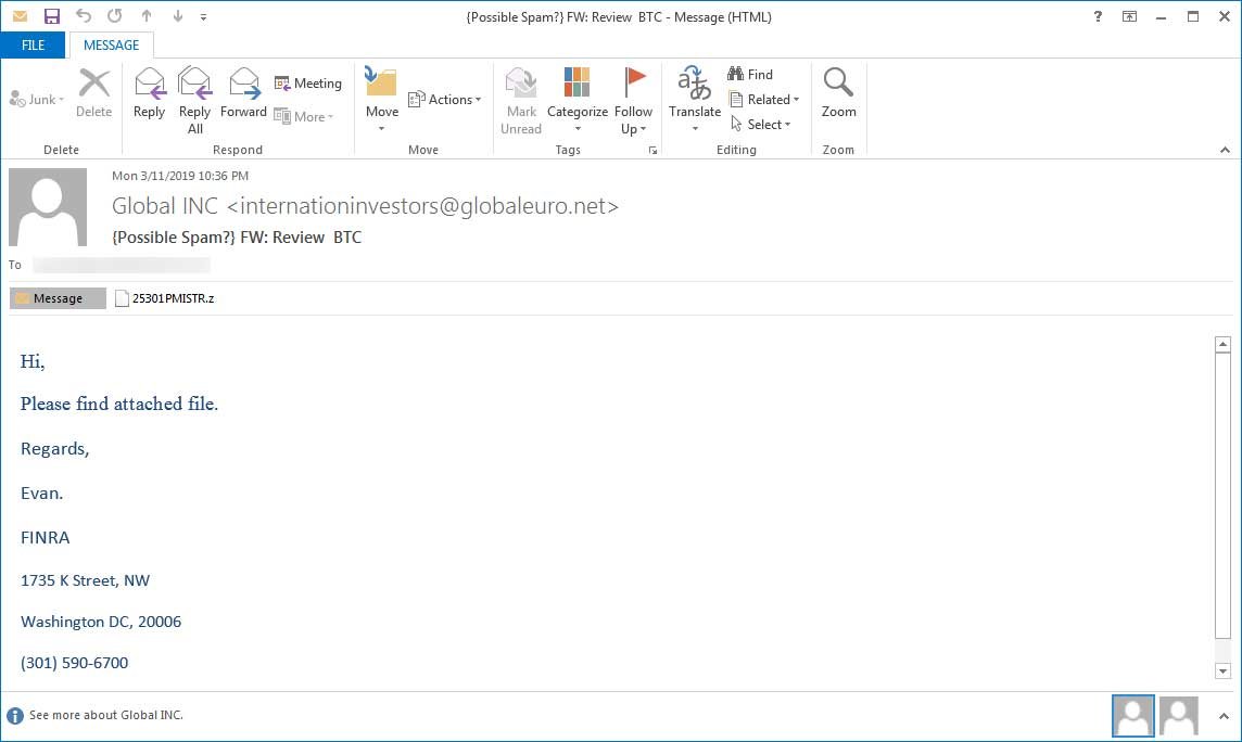 Beware of Bitcoin Investment Emails Pushing Clipboard Hijackers SPAM Email