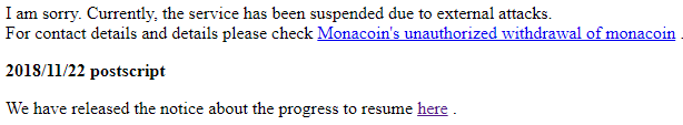 Monappy still down after lat year's attack