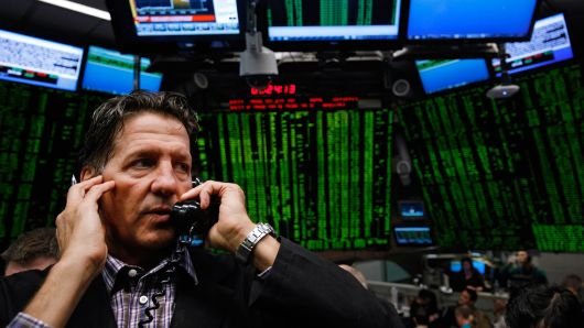 A trader works in S&P 500 stock index options pit at the Chicago Board Options Exchange (CBOE) in Chicago, Illinois.