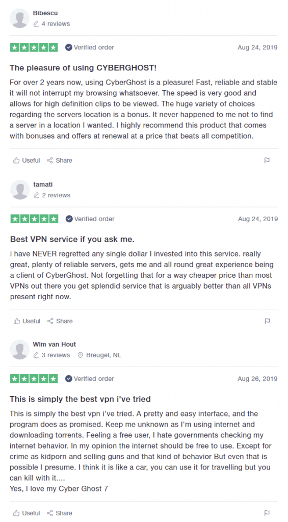 CyberGhost VPN Reviews on Trustpilot