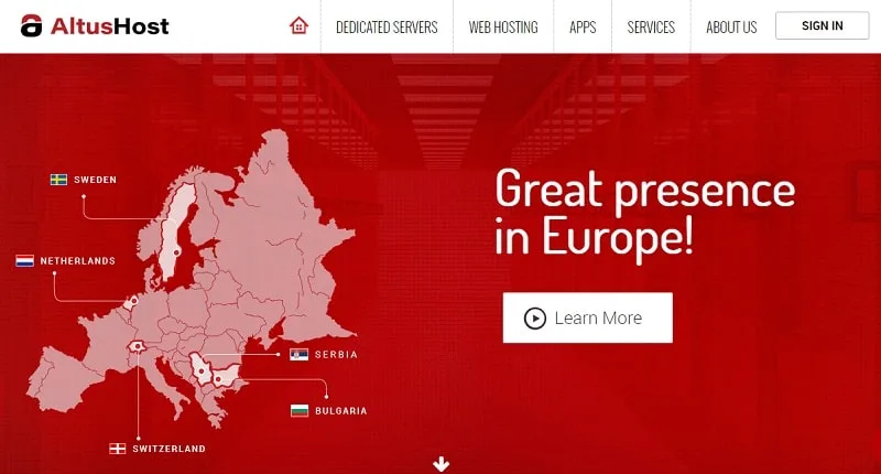 Altushost homepage