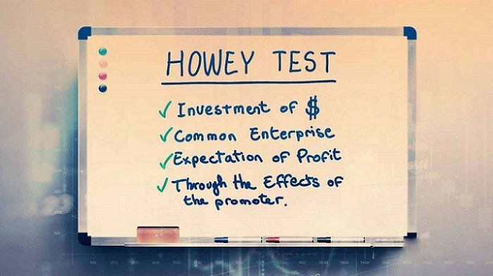 The Howey test on a whiteboard