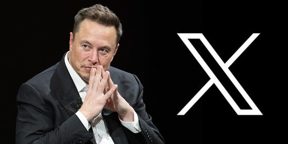 Elon Musk Next to X's logo