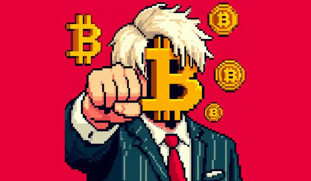 Donald Trump with a Bitcoin for face