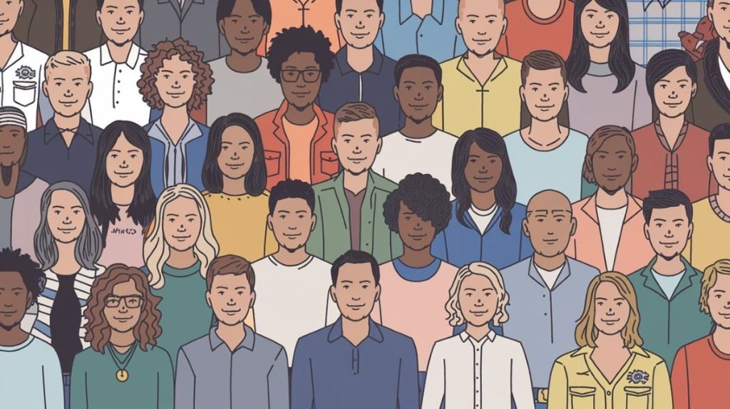 An Illustration of a diverse group of people