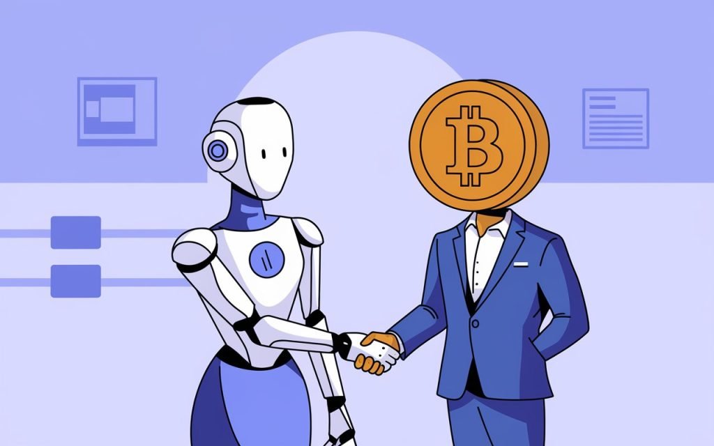 An AI Agent Shakes hands with Crypto coin