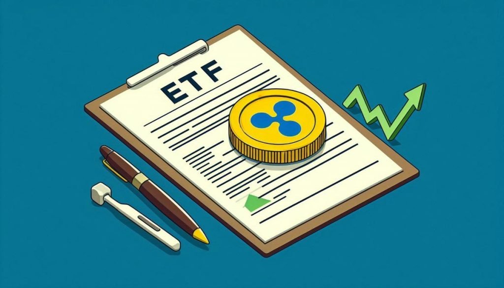 Ripple coin on an ETF document