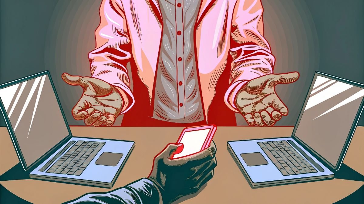 Laptops and mobile phones illustration