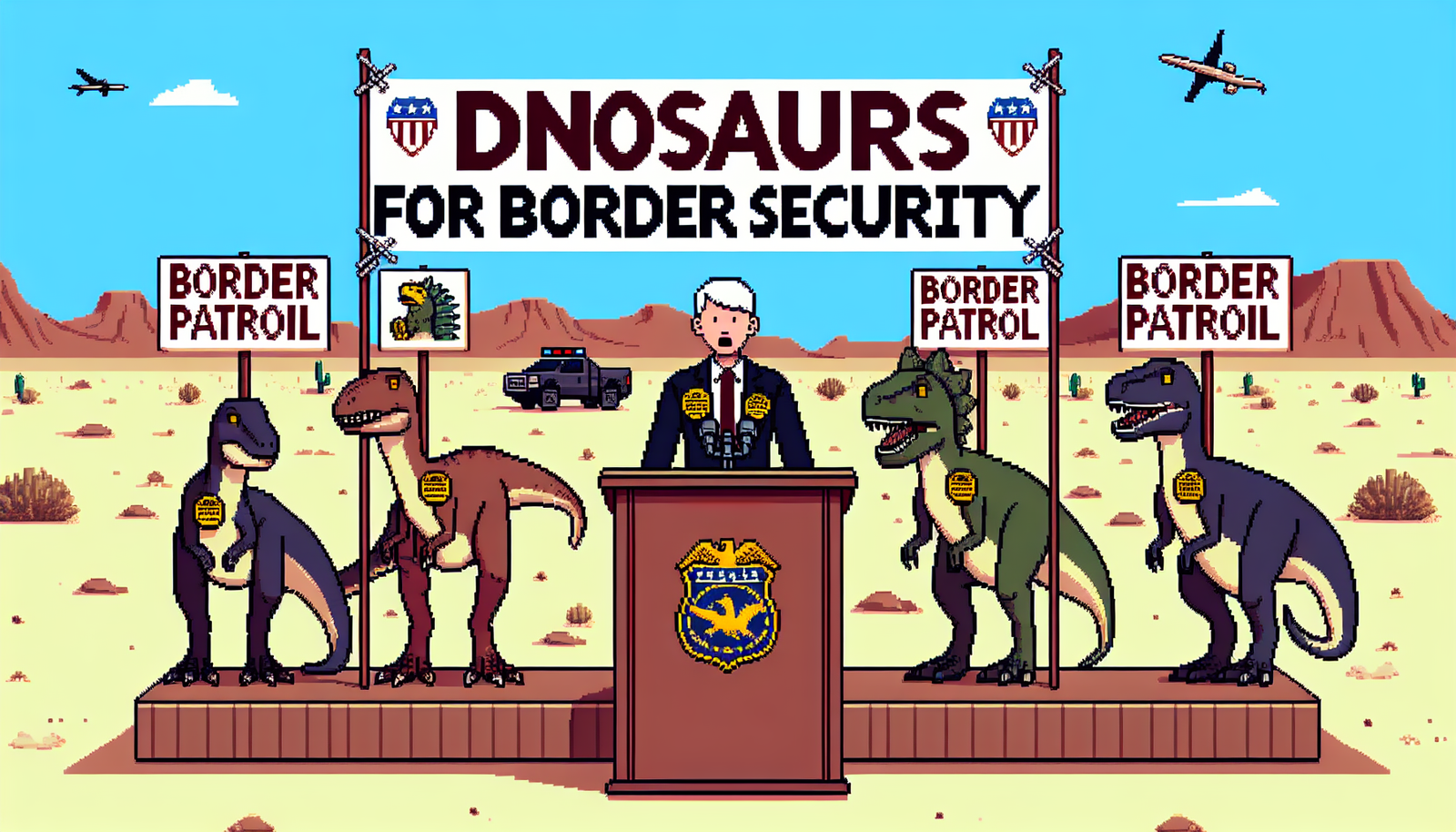 Viral Trump Deepfake Endorses Dinosaurs for Border Security Patrol