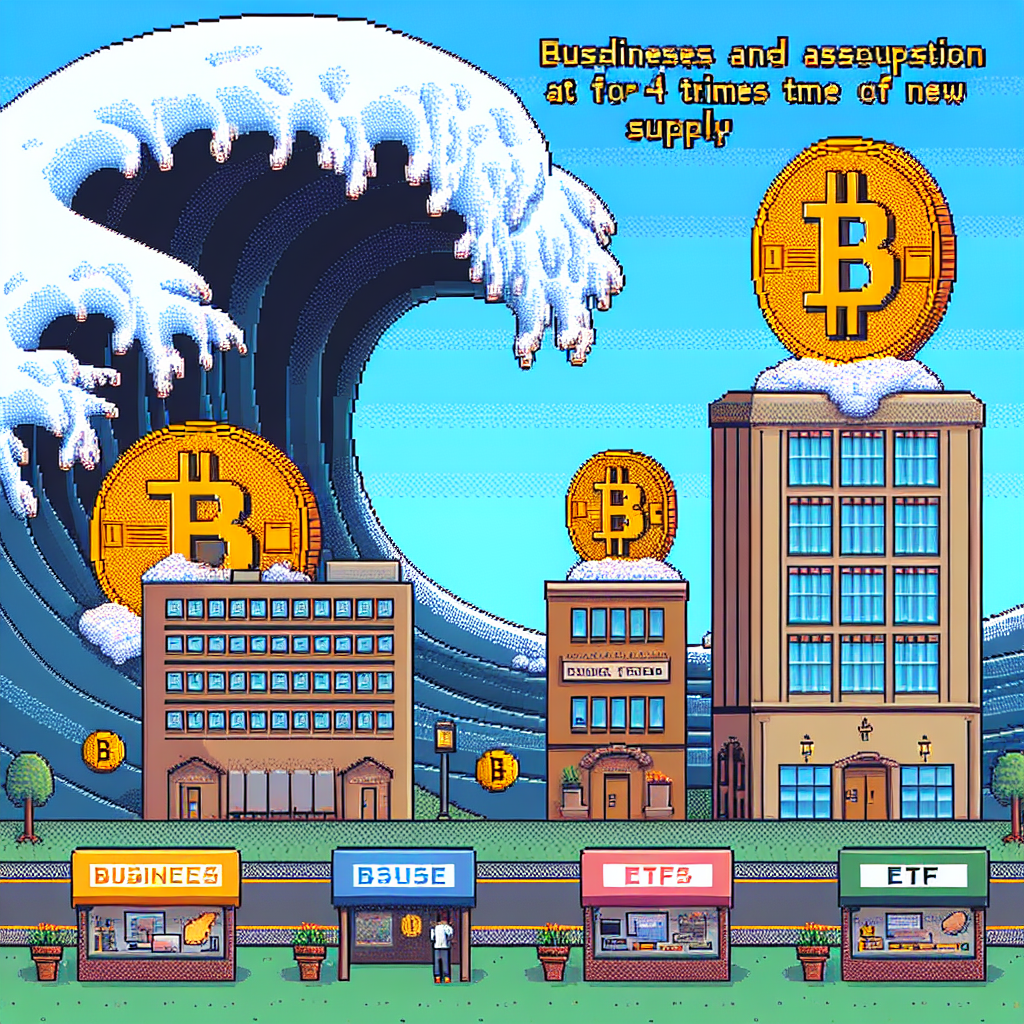 Businesses, ETFs Absorbing Bitcoin 4x Faster Than New Supply