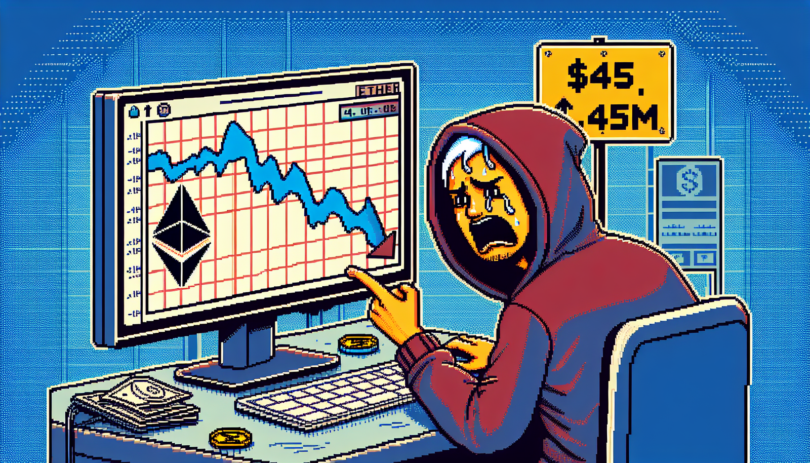 Coinbase Hacker Loses $4.5M Panic-Selling ETH in Crypto Crash