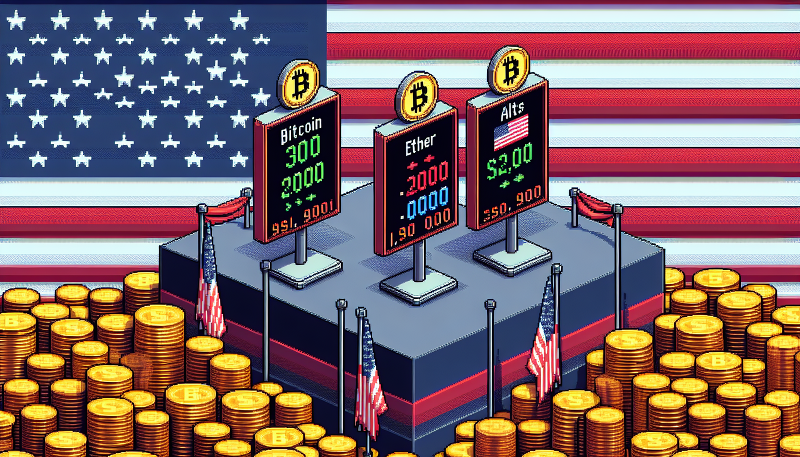 Bitcoin, Ether, and Altcoins Plunge as US Market Opens Down