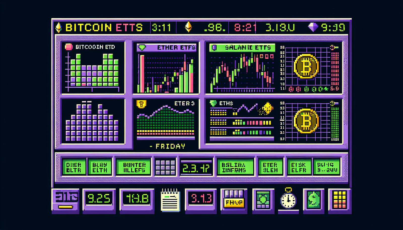 Spot Bitcoin, Ether, and Solana ETFs See Strong Inflows Friday