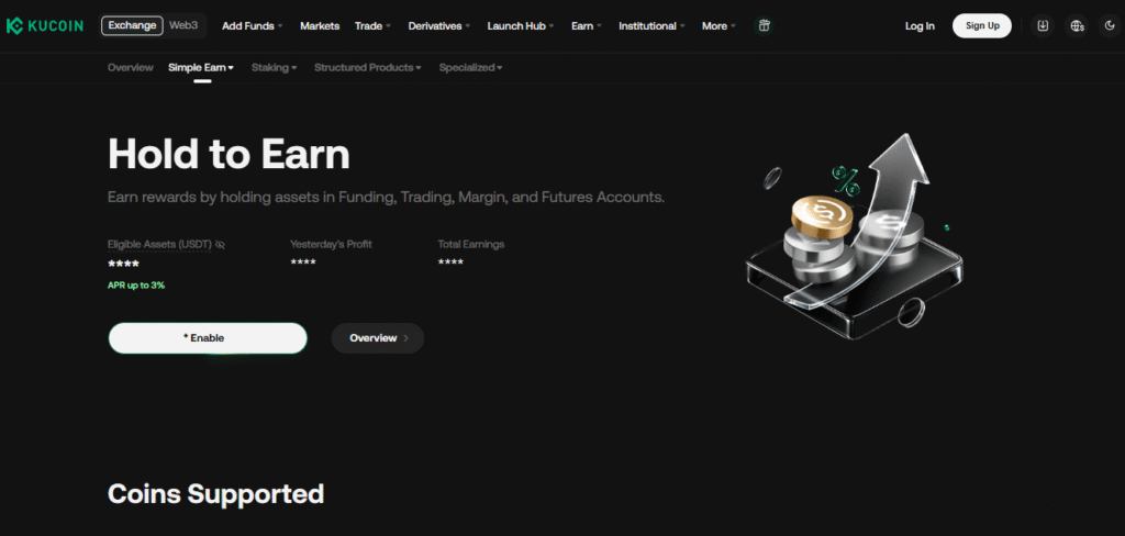 KuCoin Introduces Hold to Earn Feature: Passive Income Without Locking Assets