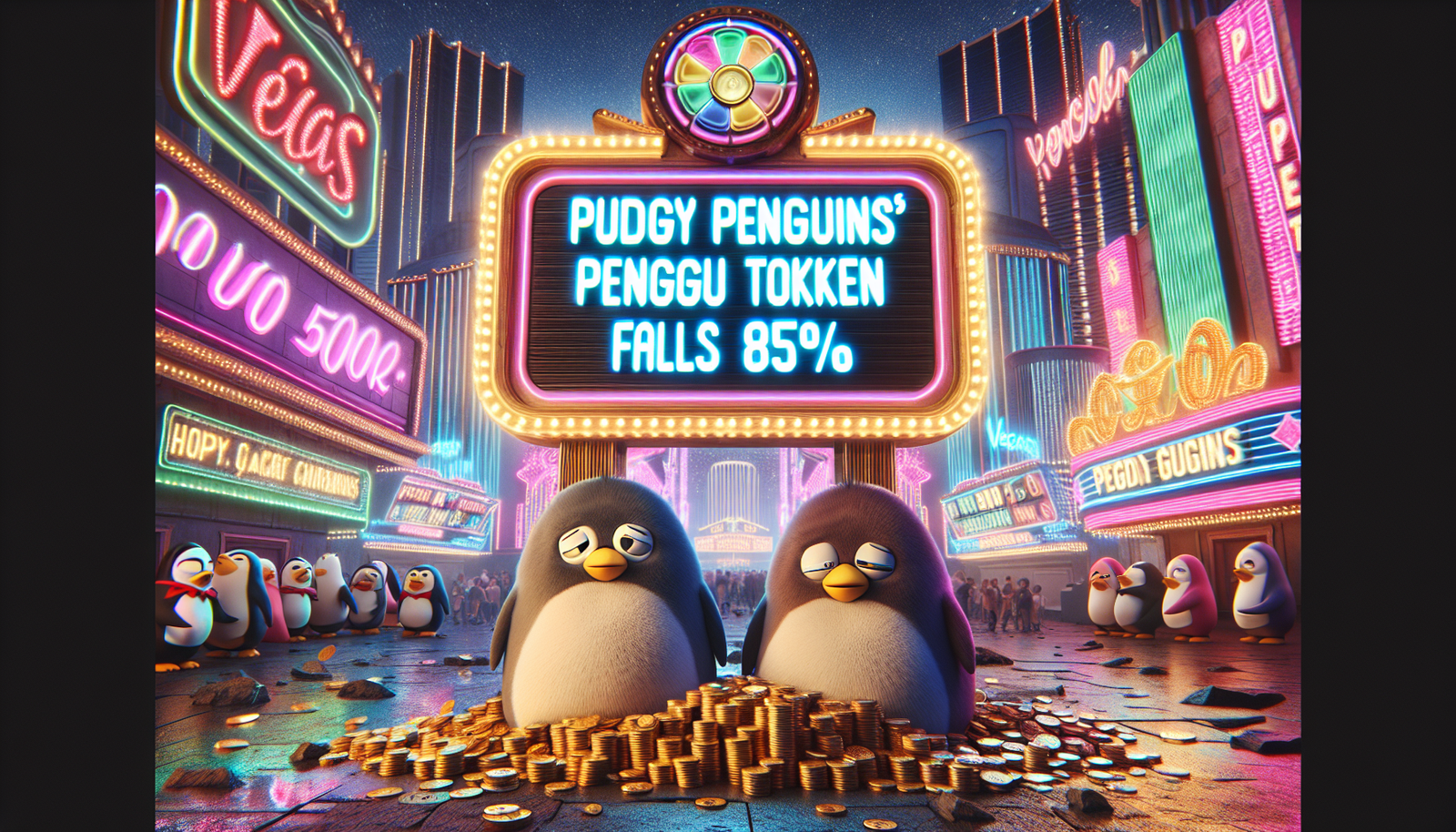 Pudgy Penguins’ PENGU Token Falls 85% Despite $500K Vegas Ad Deal