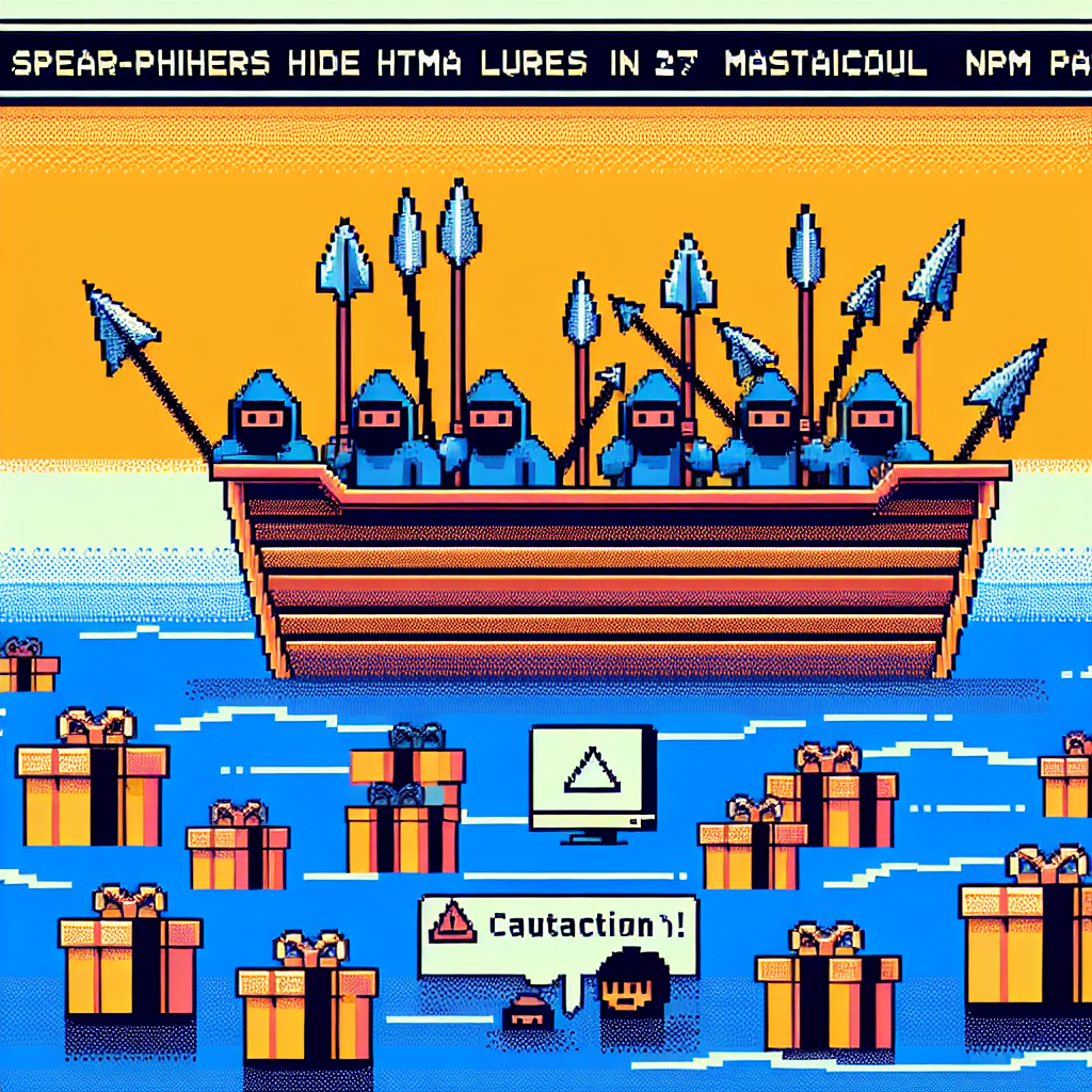 Spear-phishers hide HTML lures in 27 malicious npm packages.