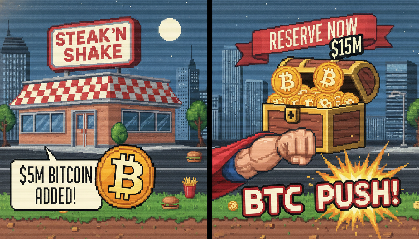 Steak 'n Shake Adds $5M Bitcoin, Reserve Now $15M; BTC Push!