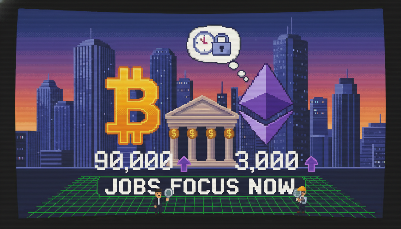 Bitcoin Near $90K, Ethereum $3K as Fed Holds; Jobs Focus Now