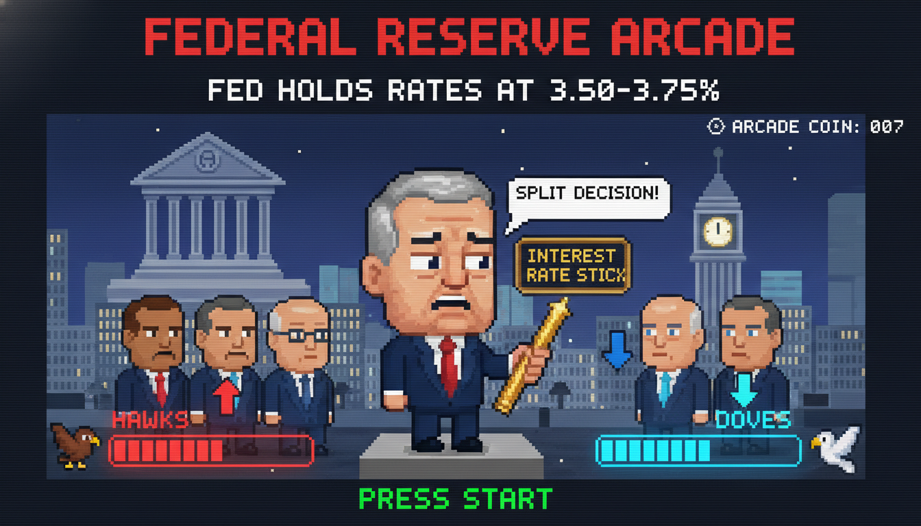 Fed Holds Rates at 3.50-3.75% as Officials Split Amid Powell