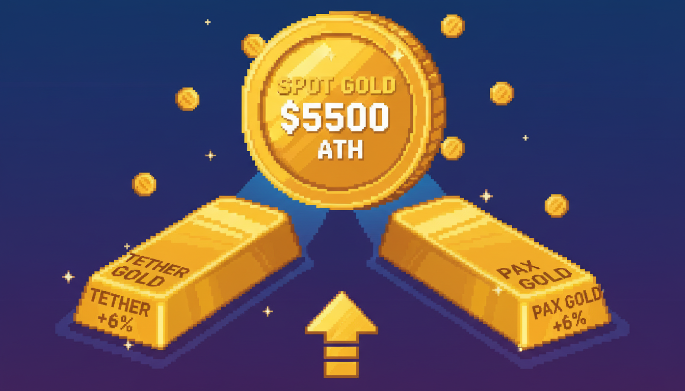 Tether Gold, Pax Gold Surge ~6% as Spot Gold Tops $5,500 ATH