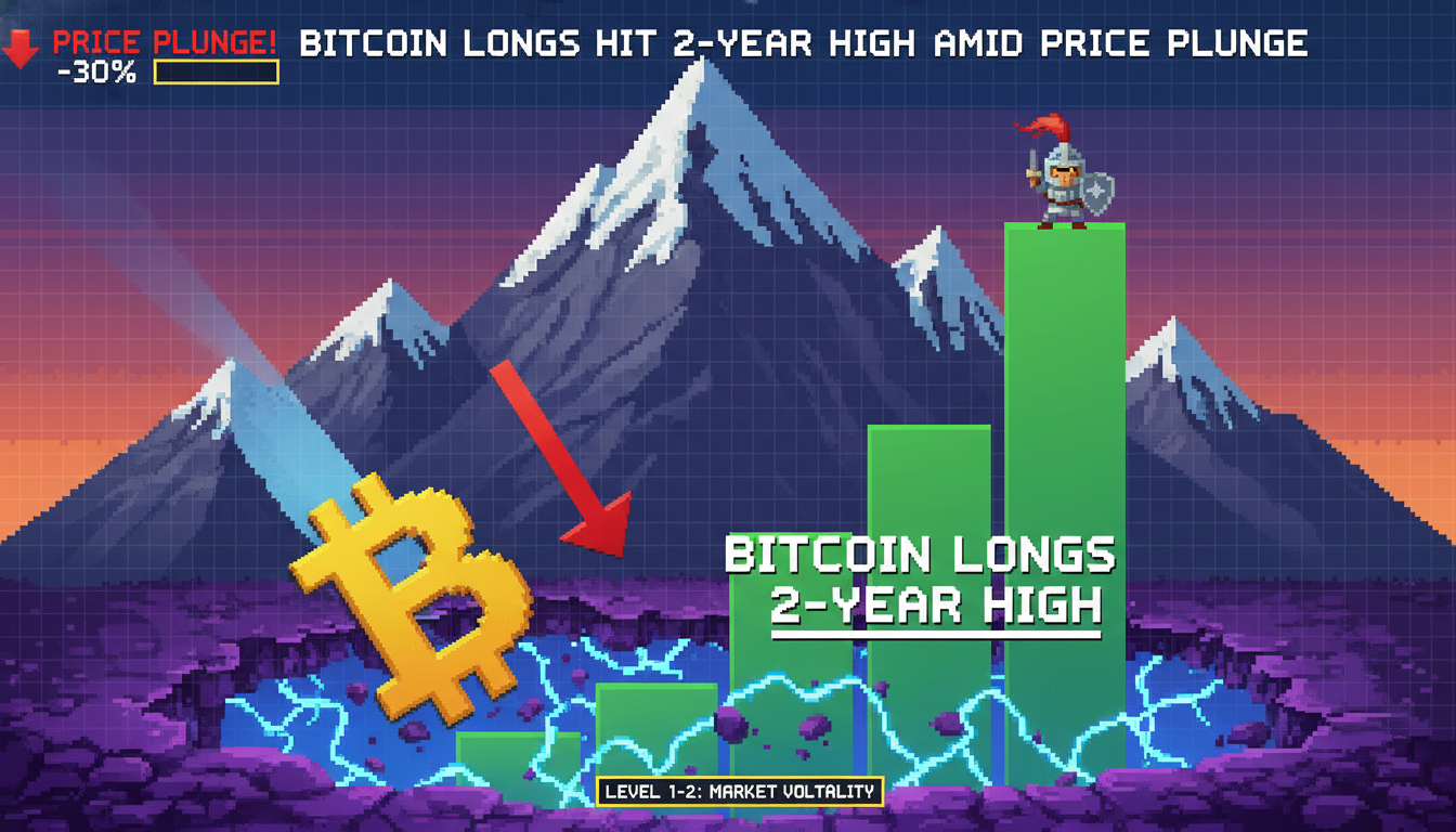 Bitcoin Longs Hit 2-Year High Amid Price Plunge