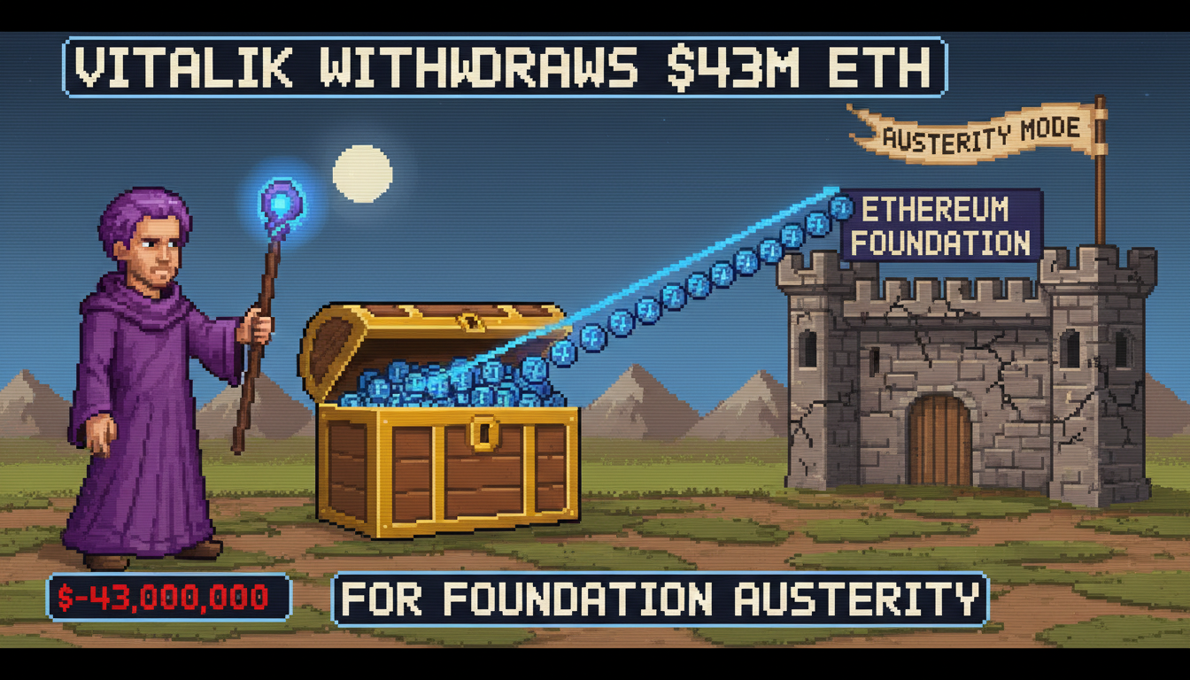 Vitalik Buterin Withdraws $43M ETH for Foundation Austerity