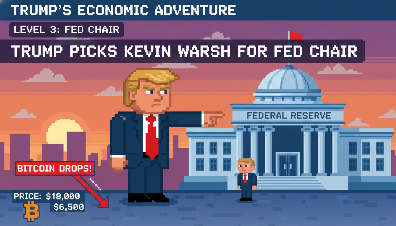 Trump picks Kevin Warsh for Fed chair, bitcoin drops