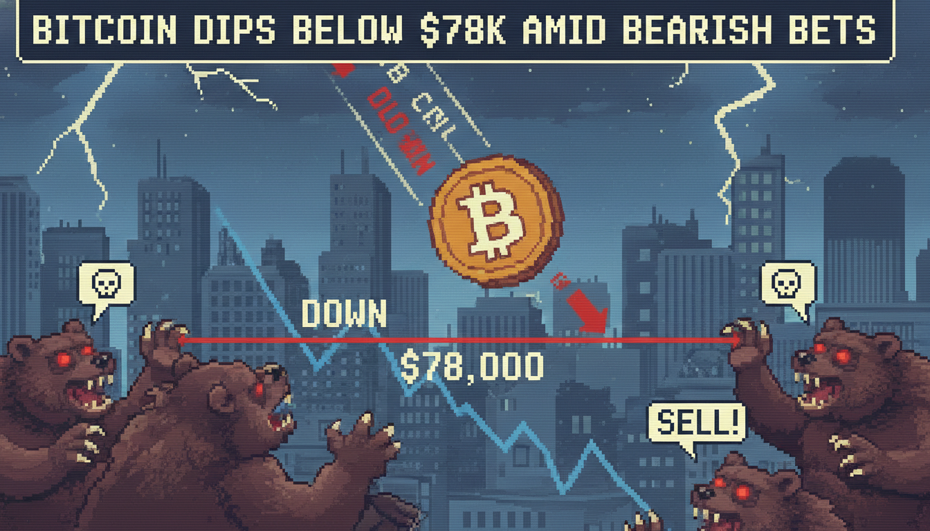 Bitcoin Dips Below $78K Amid Bearish Bets
