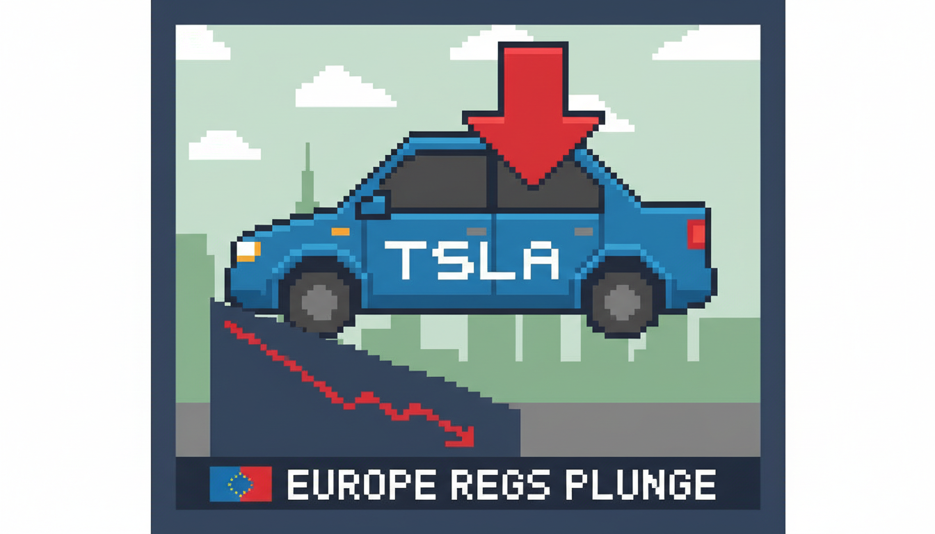 Tesla Shares Dip as Europe Registrations Plunge