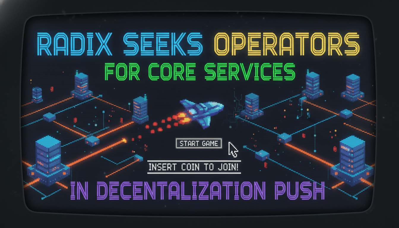 Radix Seeks Operators for Core Services in Decentralization Push