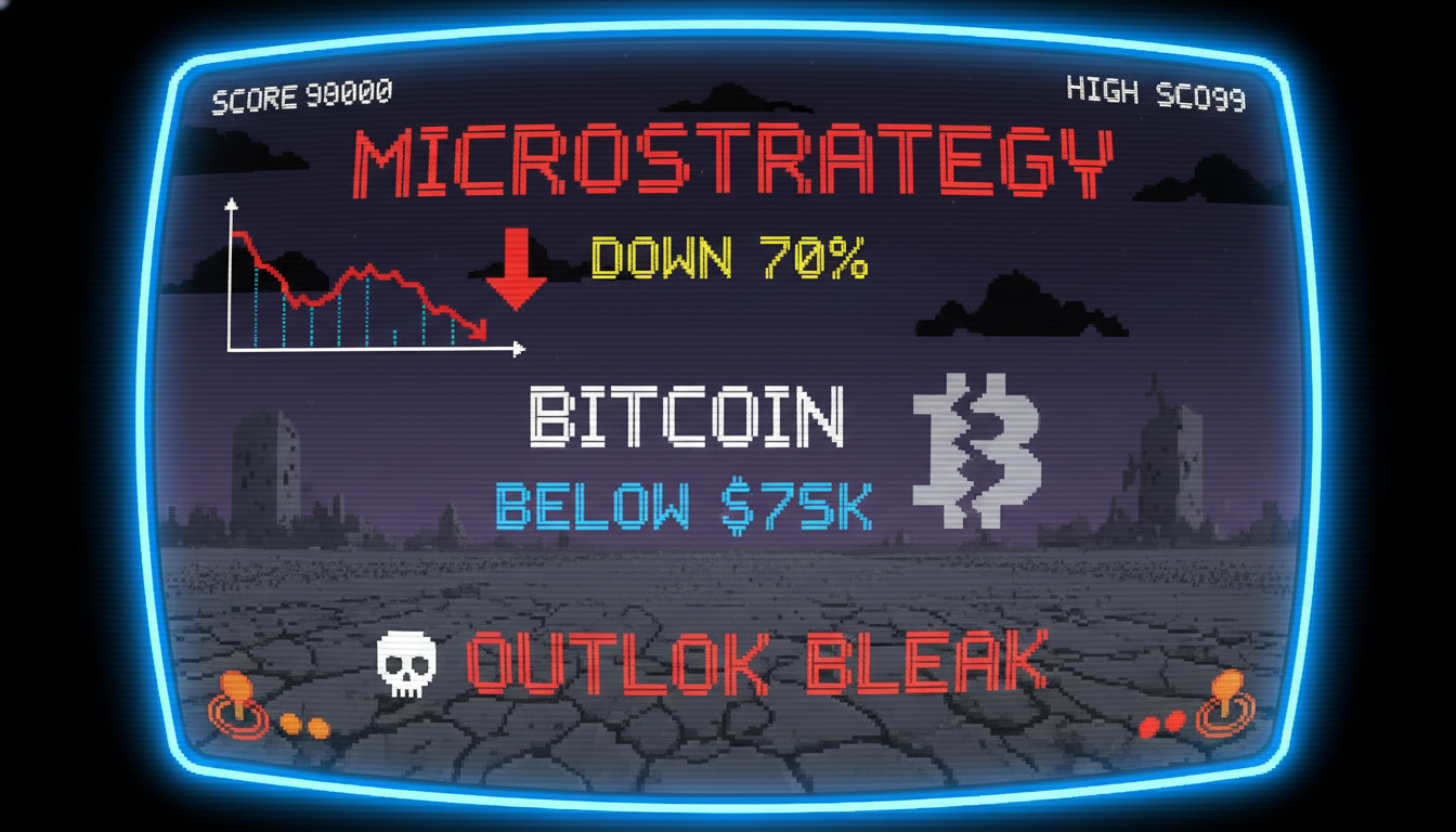 MicroStrategy Down 70%, Bitcoin Below $75K, Outlook Bleak