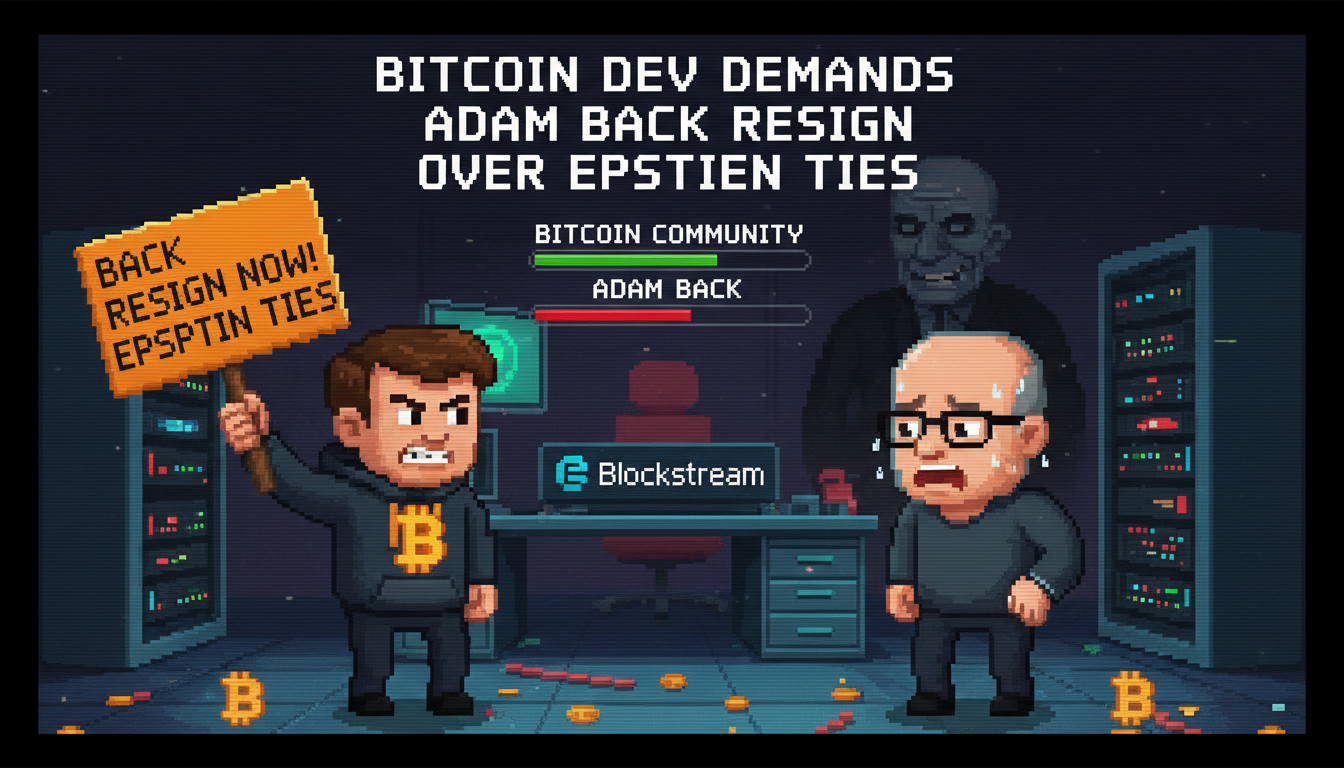 Bitcoin Dev Demands Adam Back Resign Over Epstein Ties