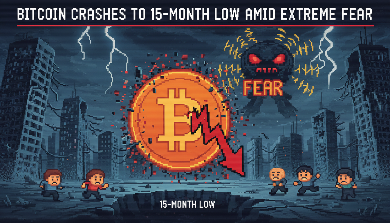 Bitcoin Crashes to 15-Month Low Amid Extreme Fear