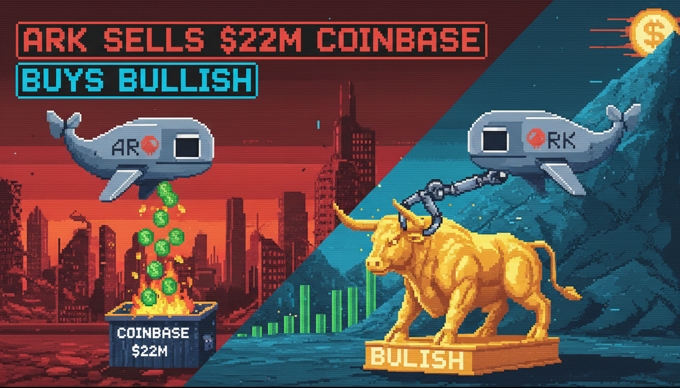 ARK Sells $22M Coinbase, Buys Bullish