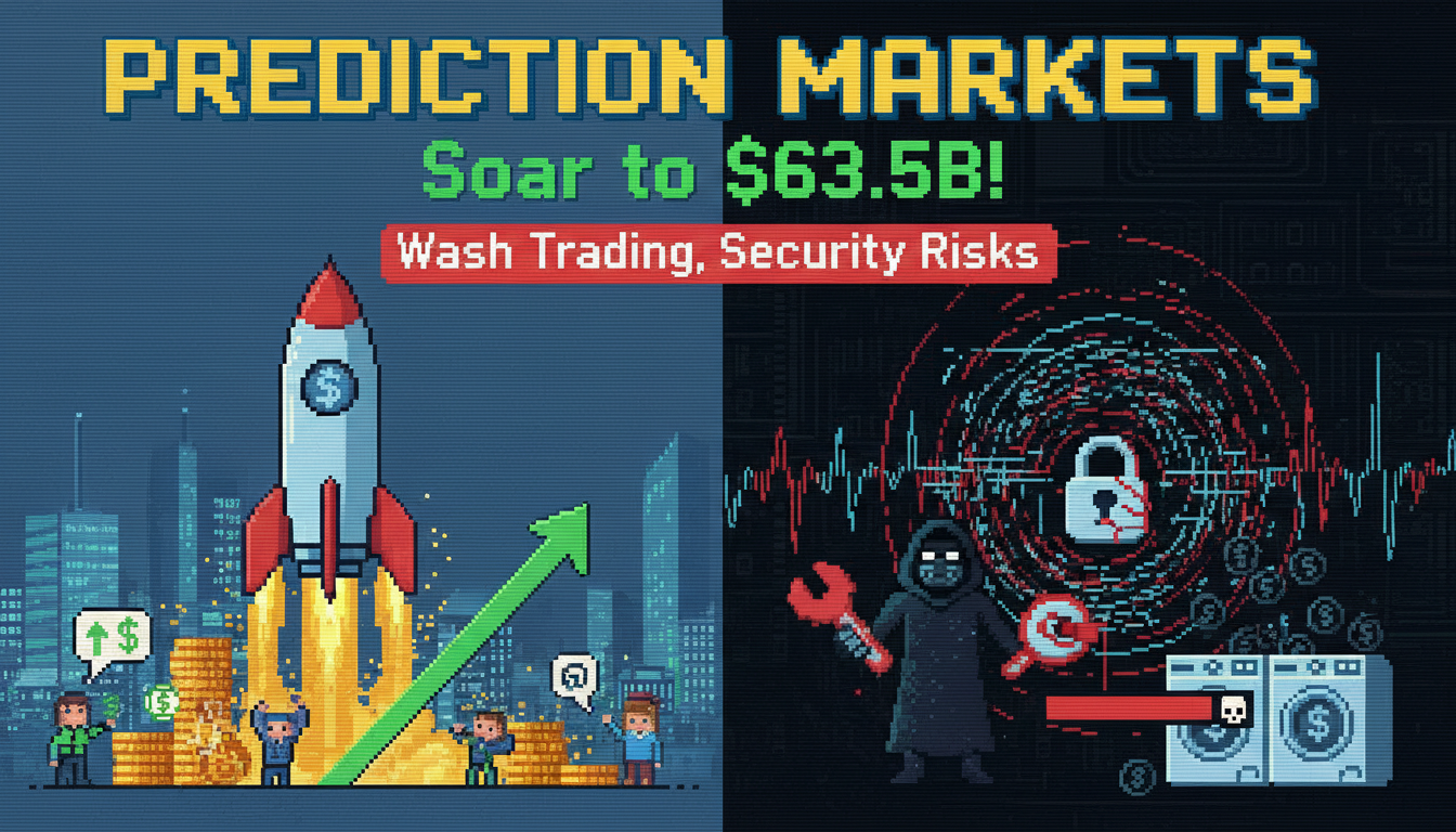 Prediction Markets Soar to $63.5B but Face Wash Trading, Security Risks