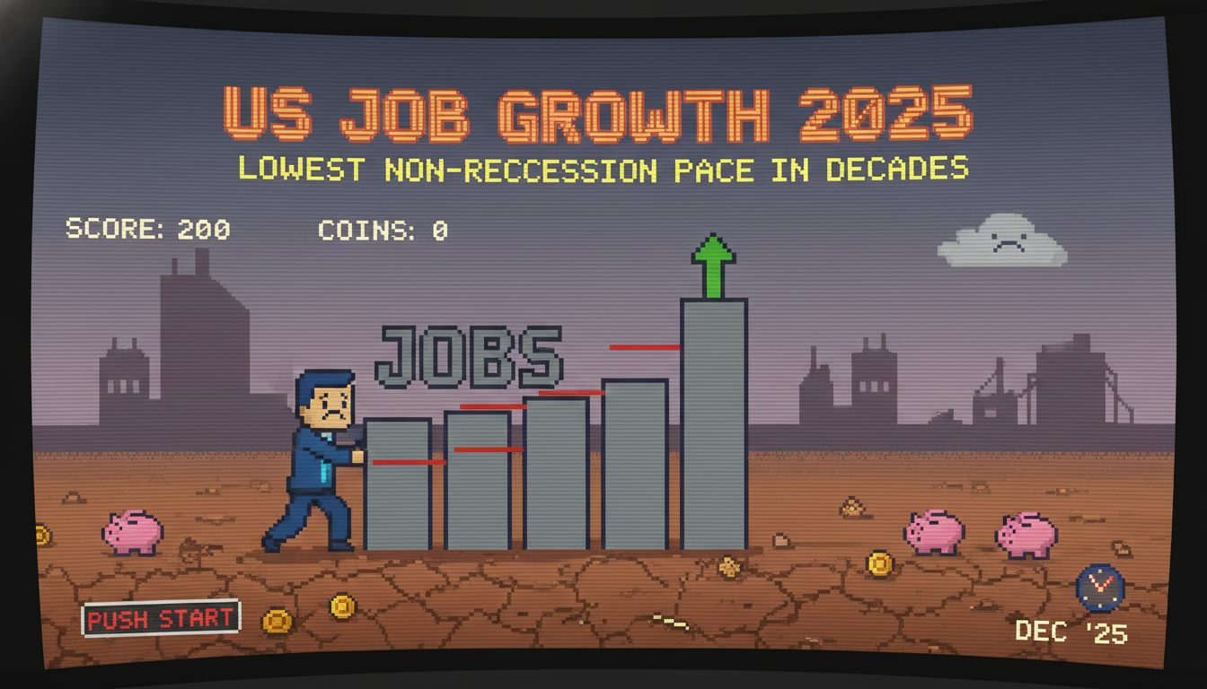 US Job Growth in 2025 Hits Lowest Non-Recession Pace in Decades