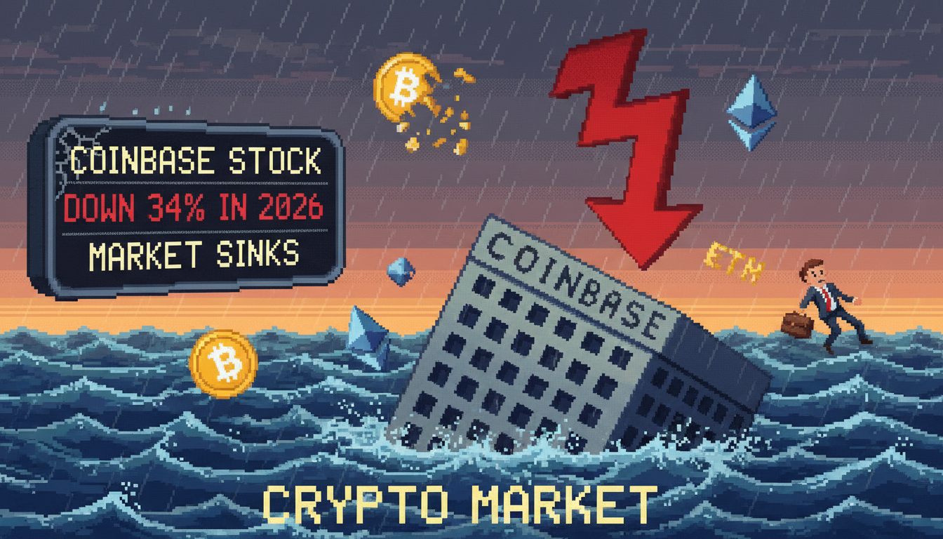 Coinbase Stock Down 34% in 2026 as Crypto Market Sinks