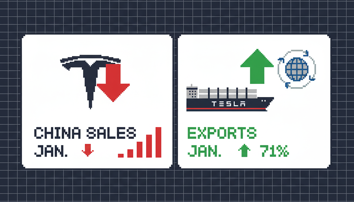 Tesla China Sales Slide in Jan., Exports Jump 71% Tesla China Sales Slide in Jan., Exports Jump 71%