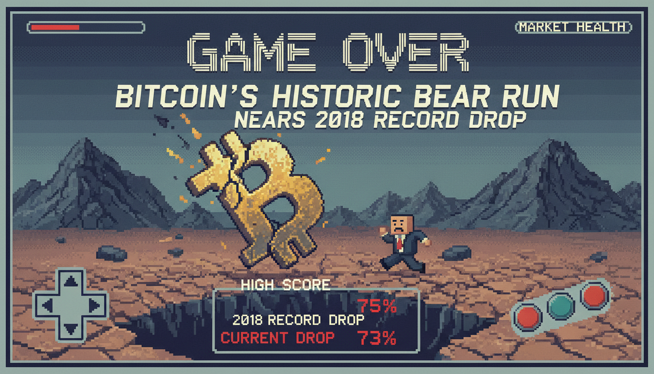 Bitcoin's Historic Bear Run Nears 2018 Record Drop Bitcoin's Historic Bear Run Nears 2018 Record Drop