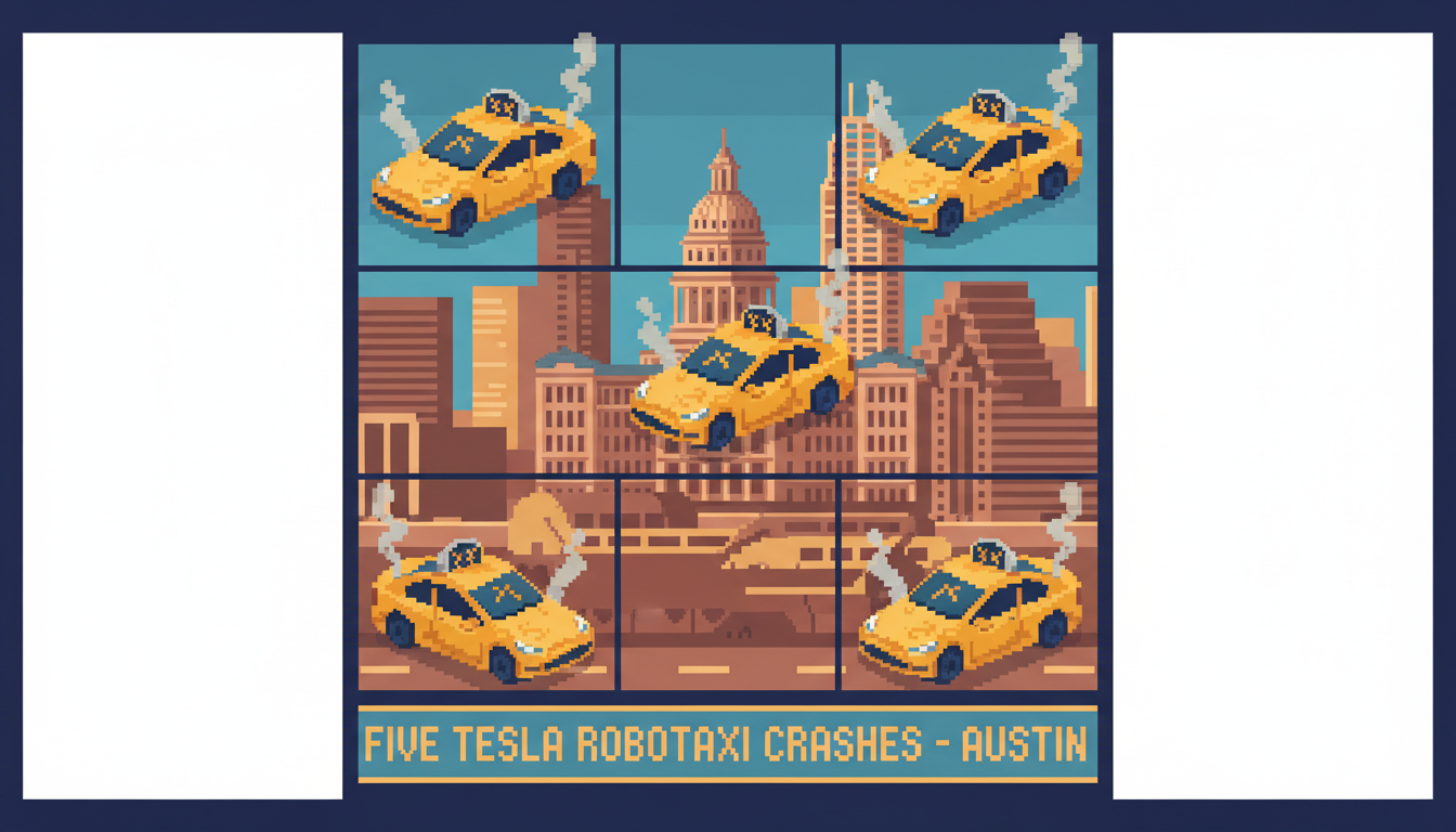 Five Tesla Robotaxi Crashes Reported in Austin