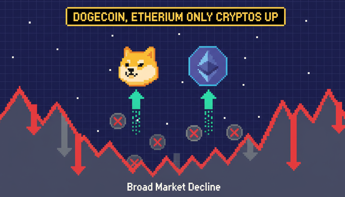 Dogecoin, Ethereum Only Cryptos Up Amid Broad Market Decline