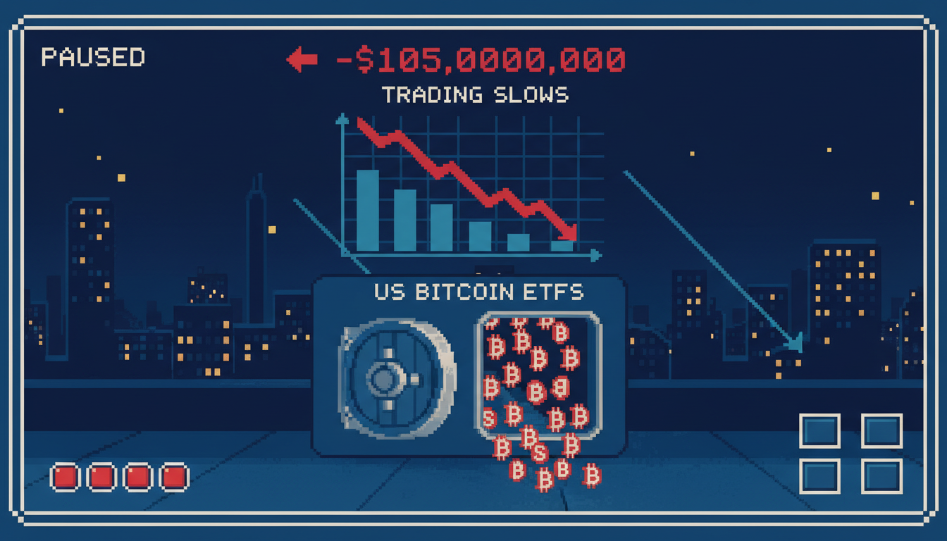 US Bitcoin ETFs See $105M Outflows as Trading Slows