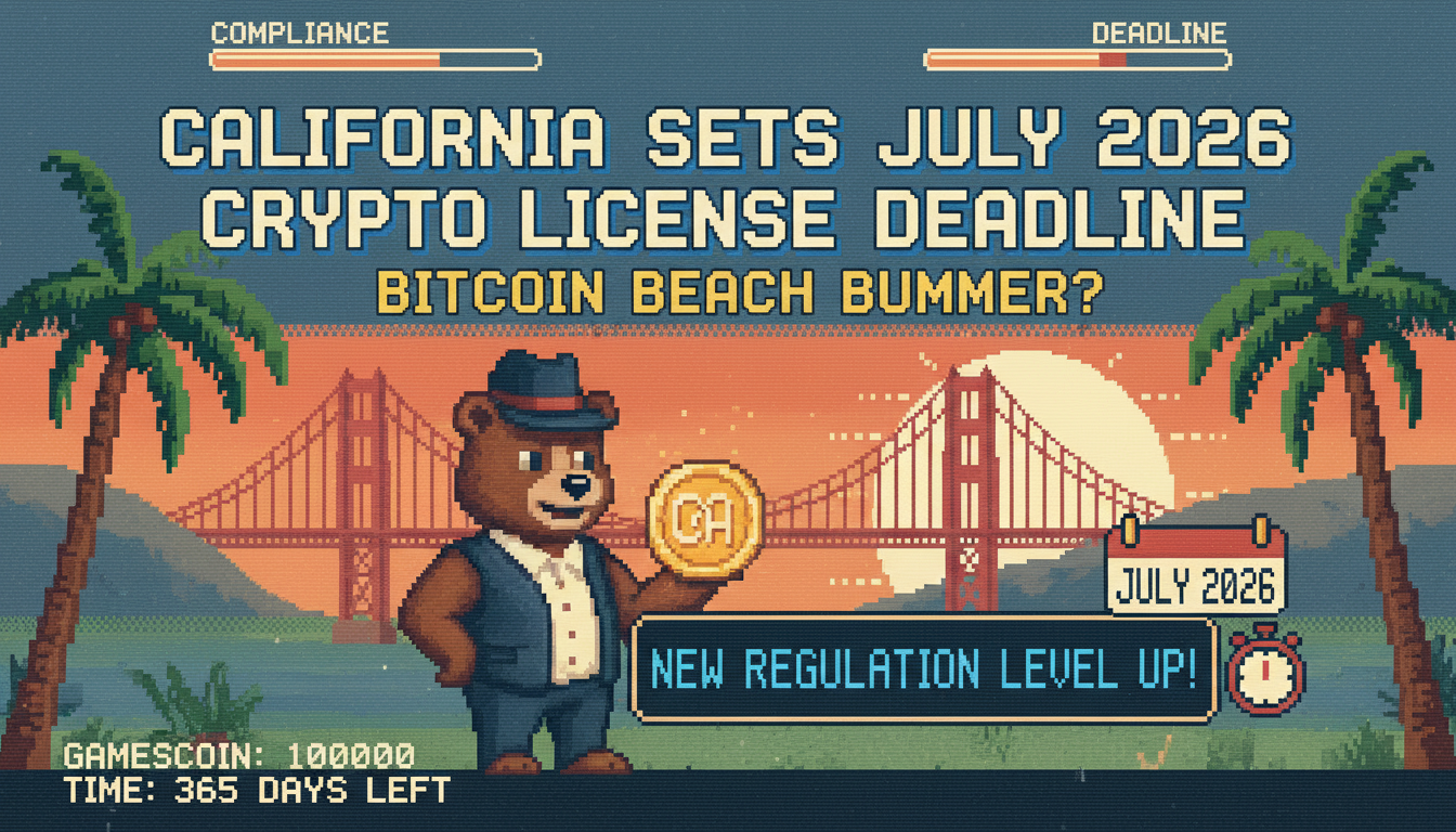 California Sets July 2026 Crypto License Deadline