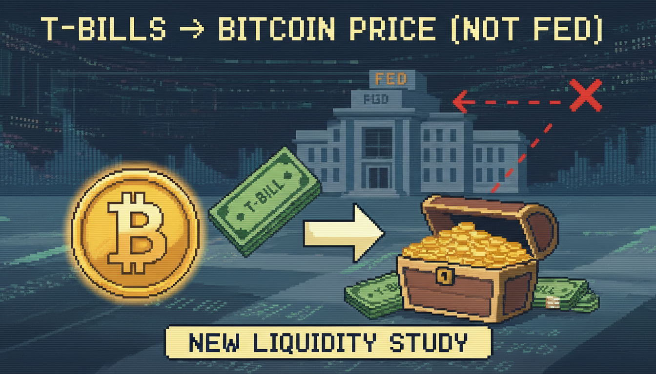 New Liquidity Study Links T-Bills, Not Fed, to Bitcoin Price New Liquidity Study Links T-Bills, Not Fed, to Bitcoin Price