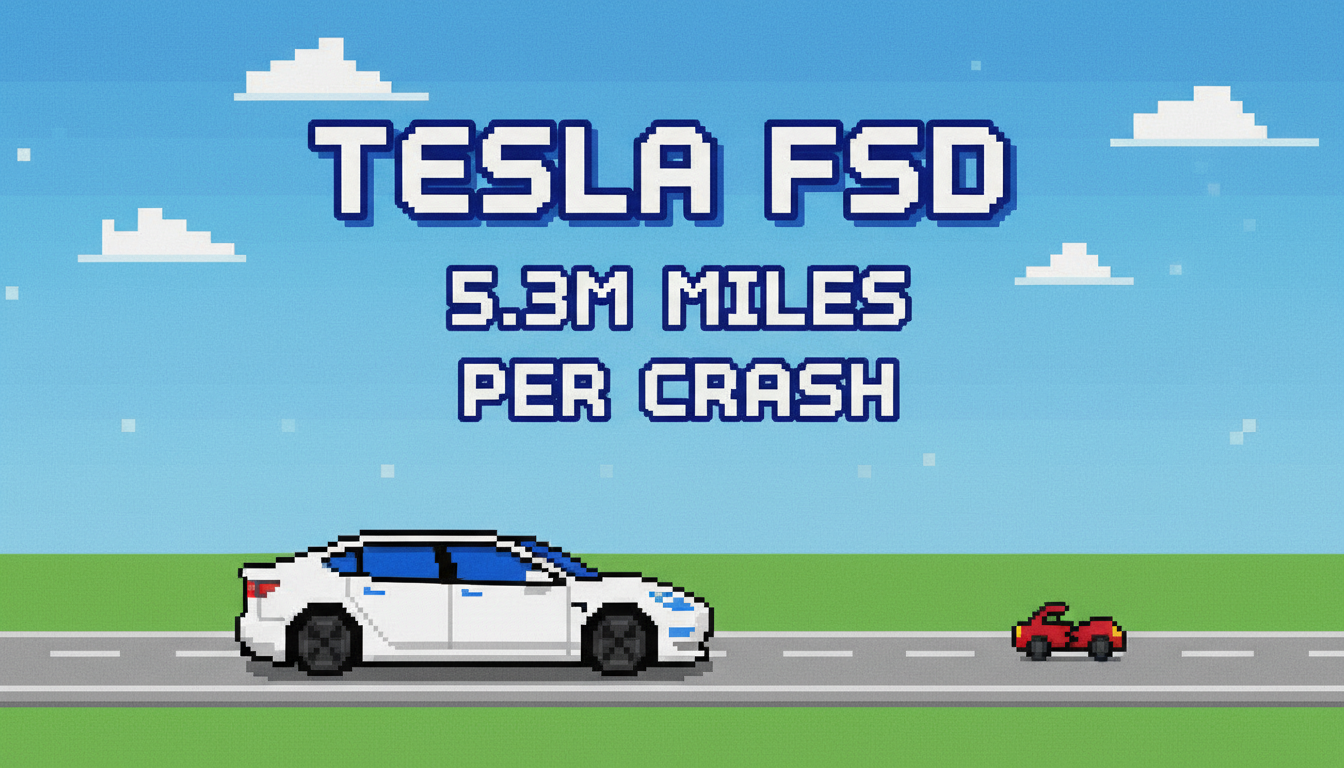 Tesla: FSD Cars Drive 5.3M Miles Per Major Crash