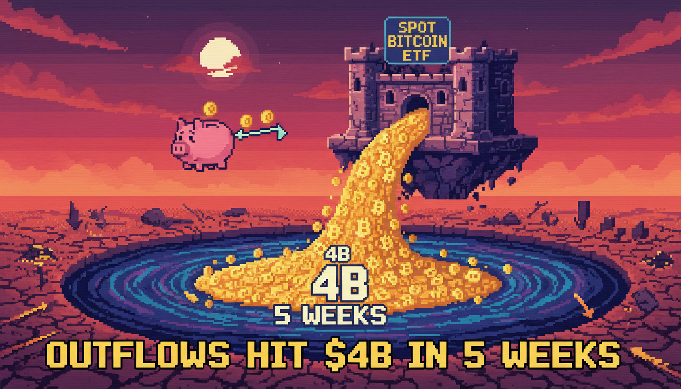 Spot Bitcoin ETF Outflows Hit $4B in 5 Weeks