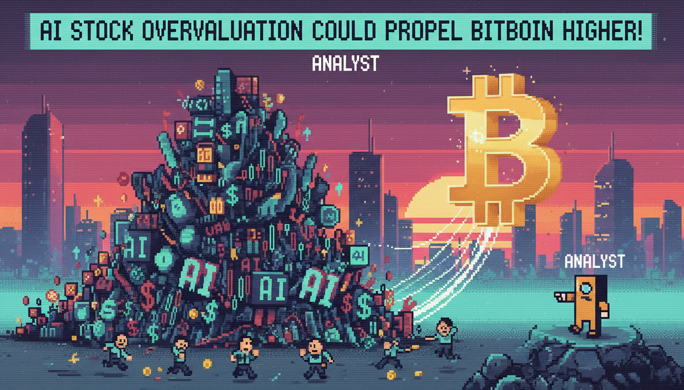 AI Stock Overvaluation Could Propel Bitcoin Higher: Analyst