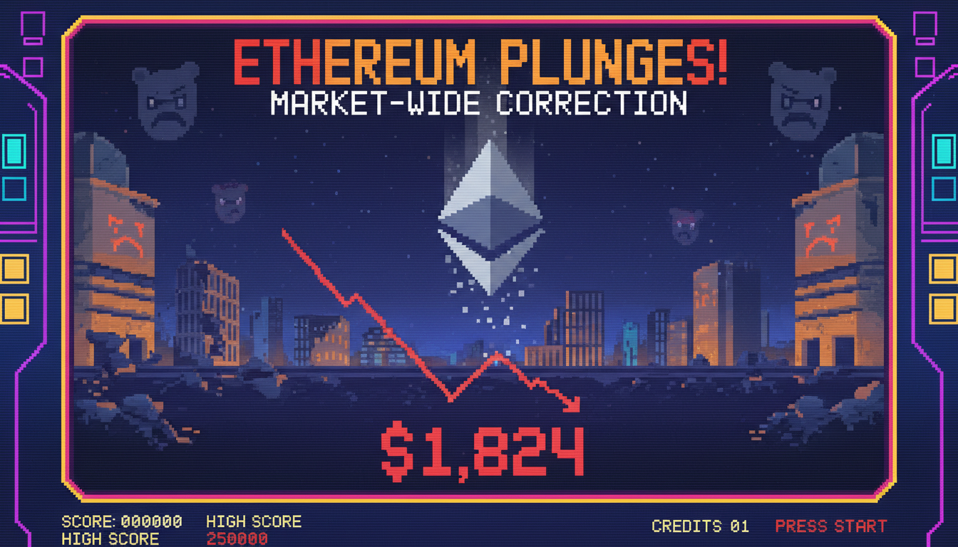 Ethereum Plunges To $1,824 Amidst Market-Wide Correction