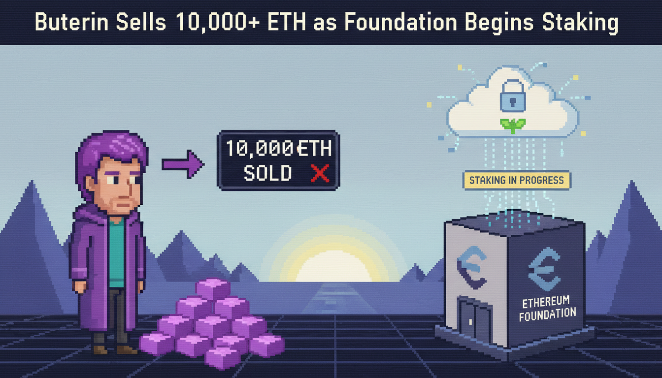 Buterin Sells 10,000+ ETH as Foundation Begins Staking
