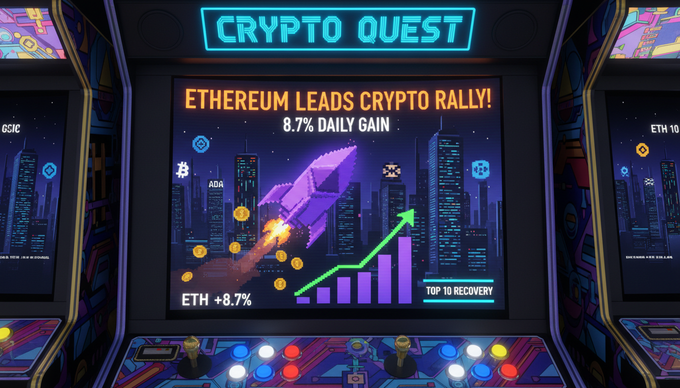 Ethereum Leads Top 10 Crypto Recovery with 8.7% Daily Rally